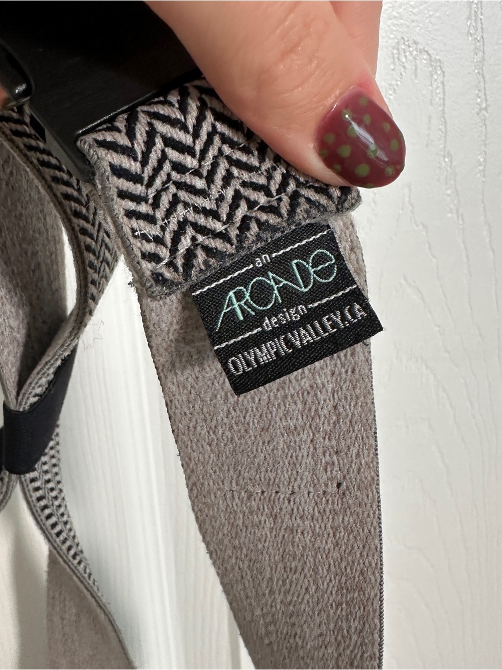 Arcade Black and Gray Herringbone Web Belt - Picture 3 of 4